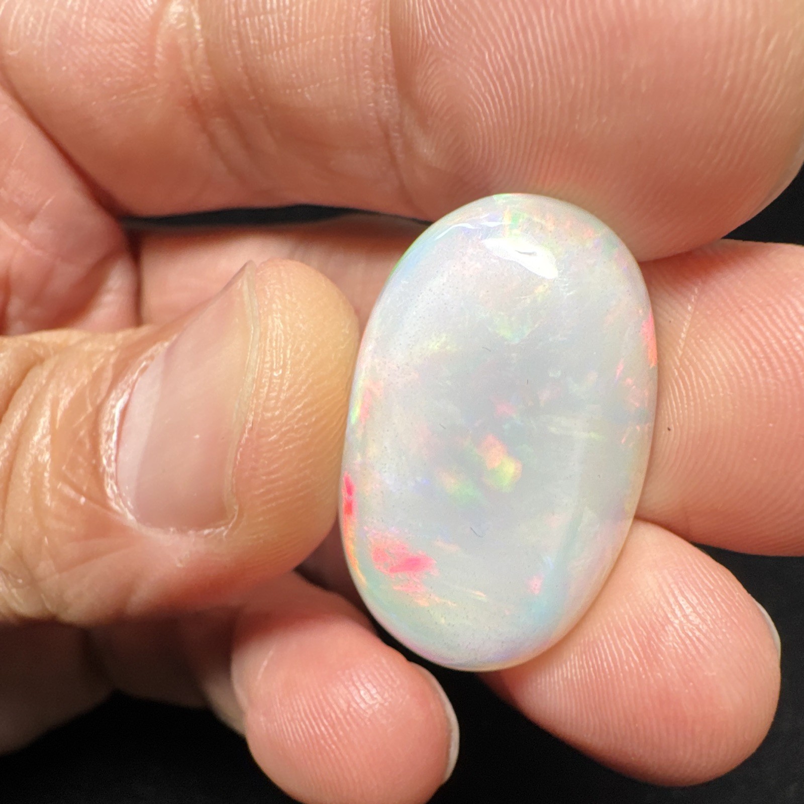 Oval Polished Opal Cabochon Loose Gemstone Multicolor Opalescence 1pc