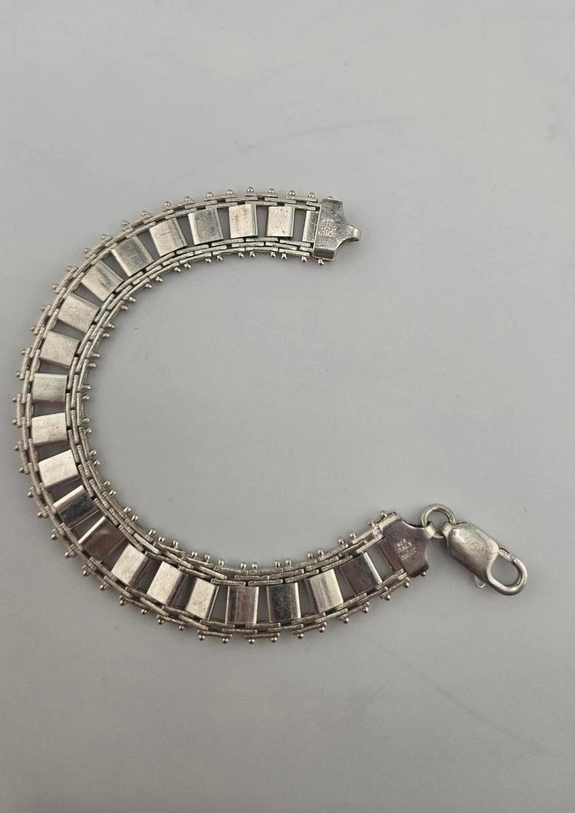 Solid Sterling Silver Unique Ladder Railroad Track Custom 7″ Bracelet