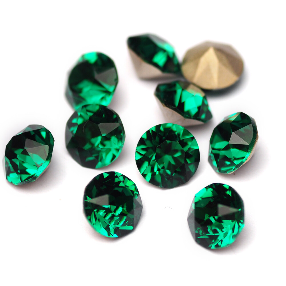 Diamond Round Cone Transparent Pointed Crystal Pointback Nail Art Rhinestone DIY