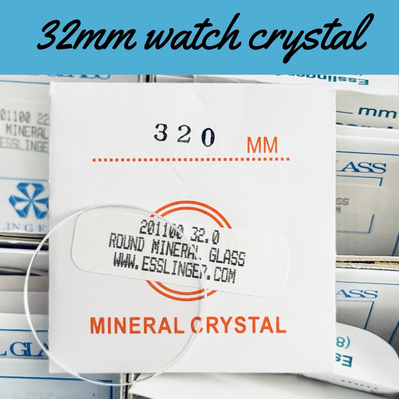 New 32 mm x 1 mm Watch Crystal – Flat Round Mineral Glass