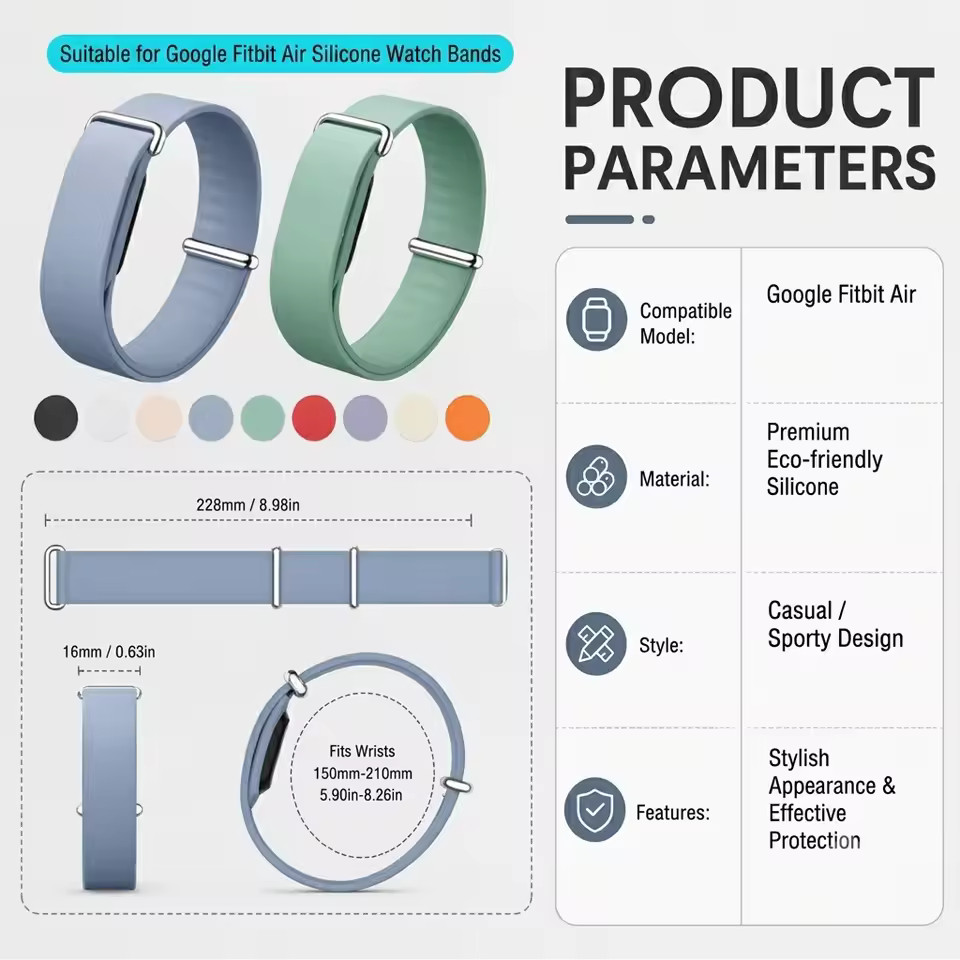 Silicone Sports Adjustable Strap Band Replacement For Google Fitbit Air Pre-Sale