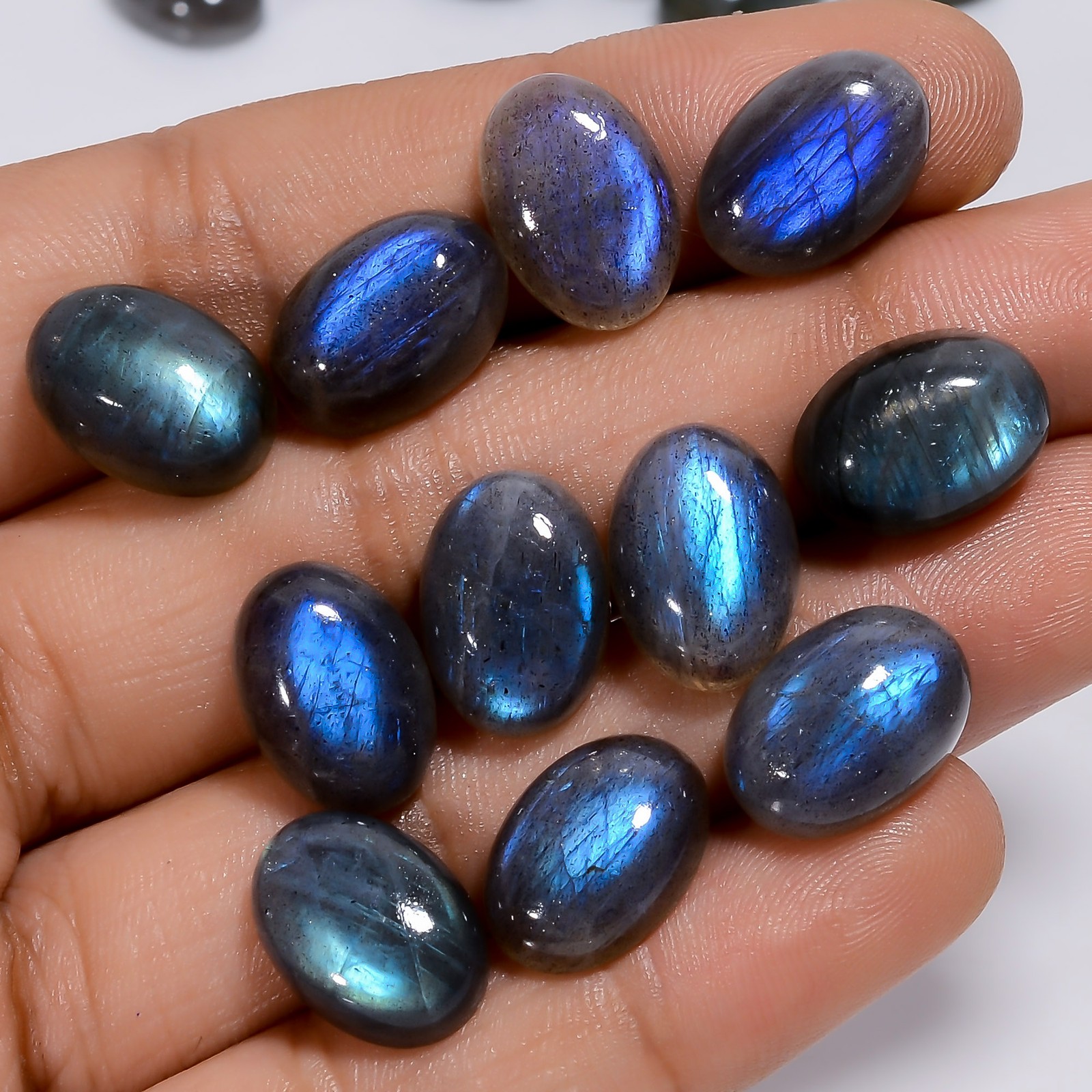100% Natural Labradorite Oval Cabochon Gemstone Lot 20 Ct 14X10X4 mm GCL-16