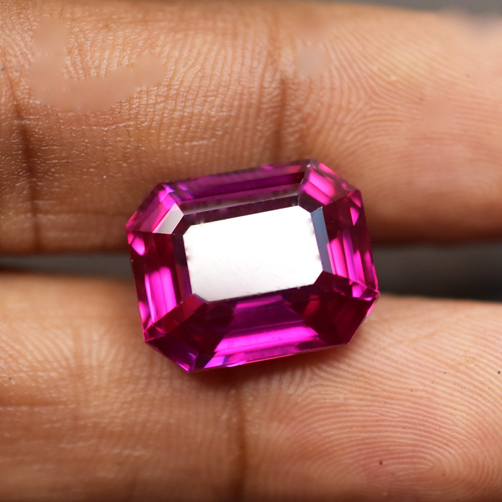 16.8 Ct Natural Emerald Cut Dark Pink Kunzite CERTIFIED Heated Loose Gemstone