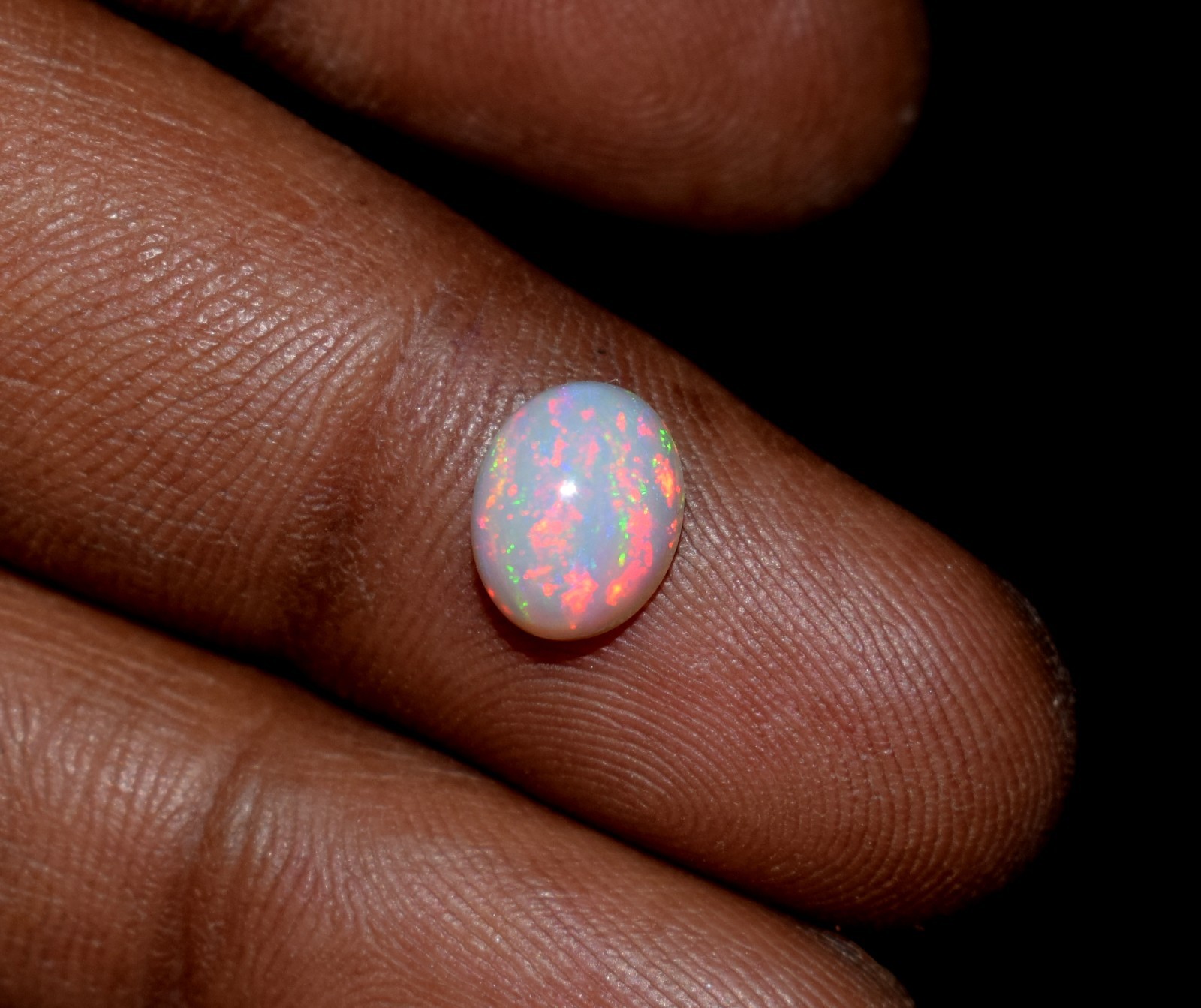 Natural Ethiopian Opal Wello Fire Opal Cabochon Gemstone 7X9mm Loose AAA 046