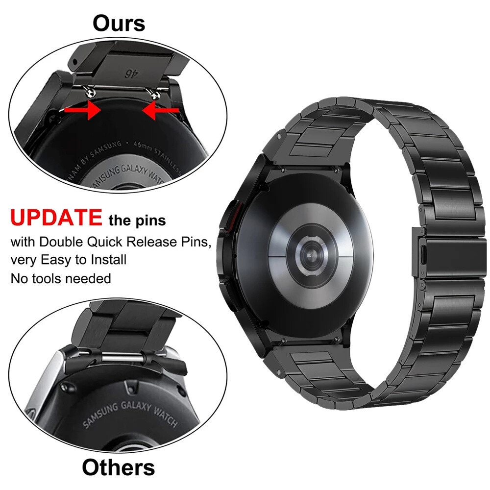 No Gaps Stainless Metal Strap Band For Samsung Galaxy Watch 6 5 4 40/44/43/47mm