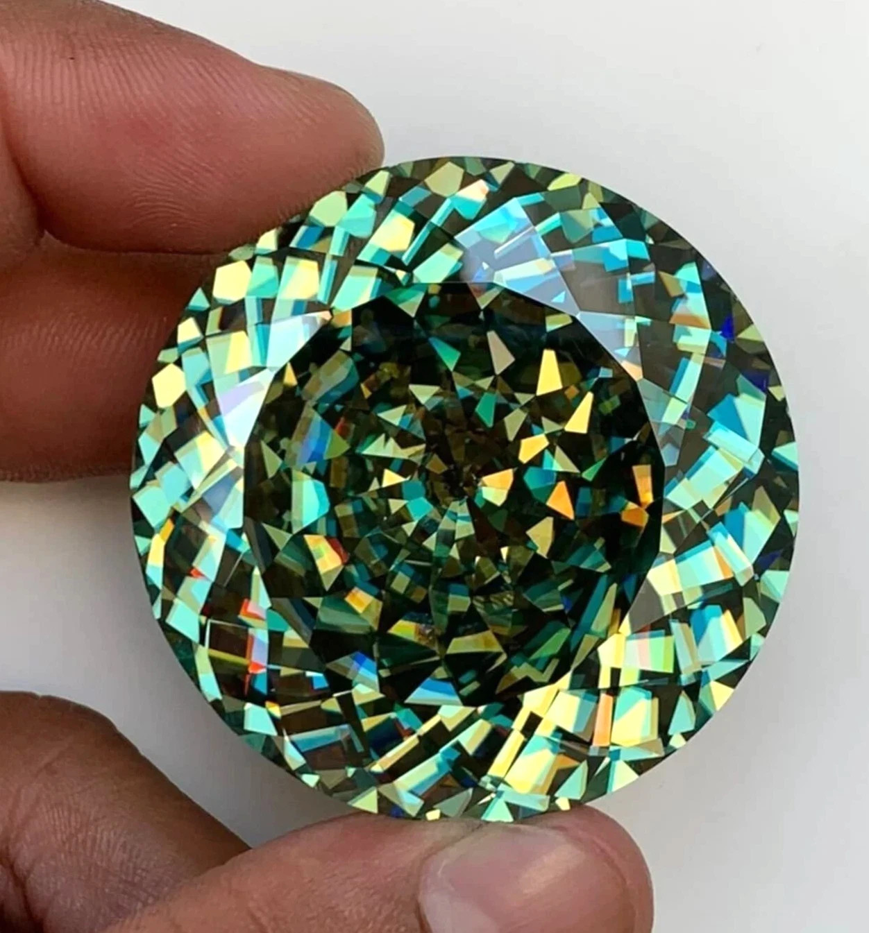 Blue-Green 40.6 Ct Certified Natural Sapphire Sri Lanka Round Cut Loose Gemstone