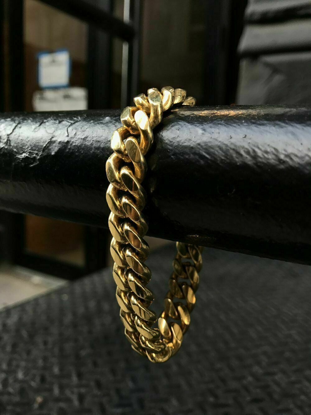 Men’s Miami Cuban Link Bracelet Chain 14k 18k Gold Plated Stainless Steel 4-14MM