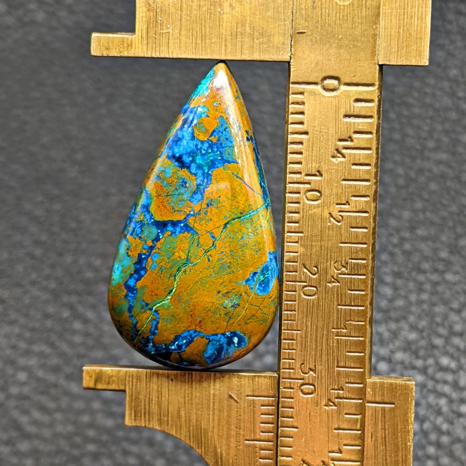 100% Natural Shattuckite Pear Shape Cabochon Loose Gemstone 30x15mm