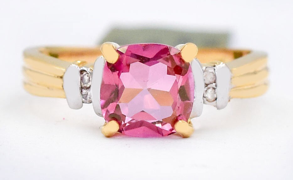 GENUINE 1.83 Cts PINK SAPPHIRE & DIAMOND RING 10K GOLD – Free Appraisal Service