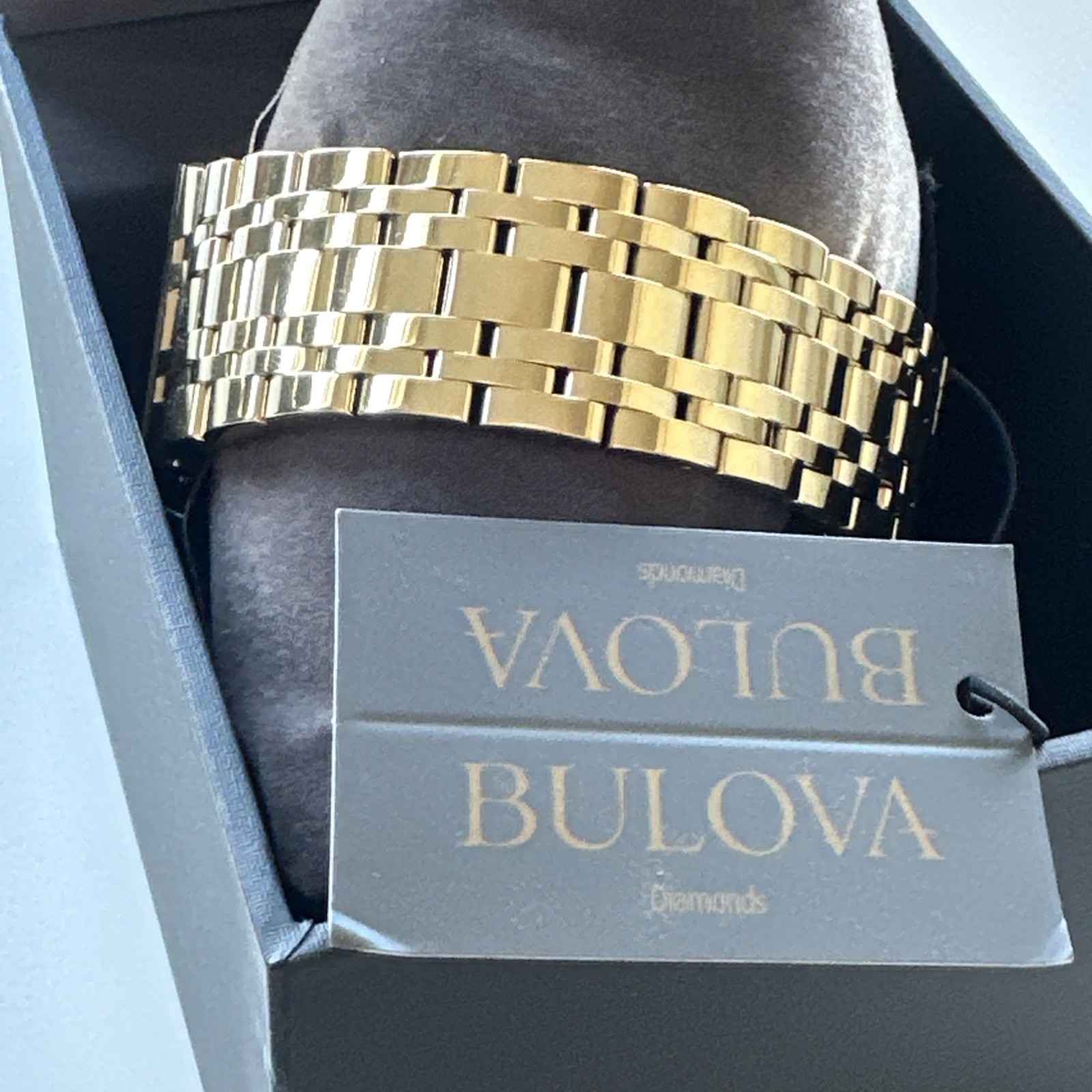 Bulova Quadra Quartz Diamond Champagne Dial Men’s Watch 97D120