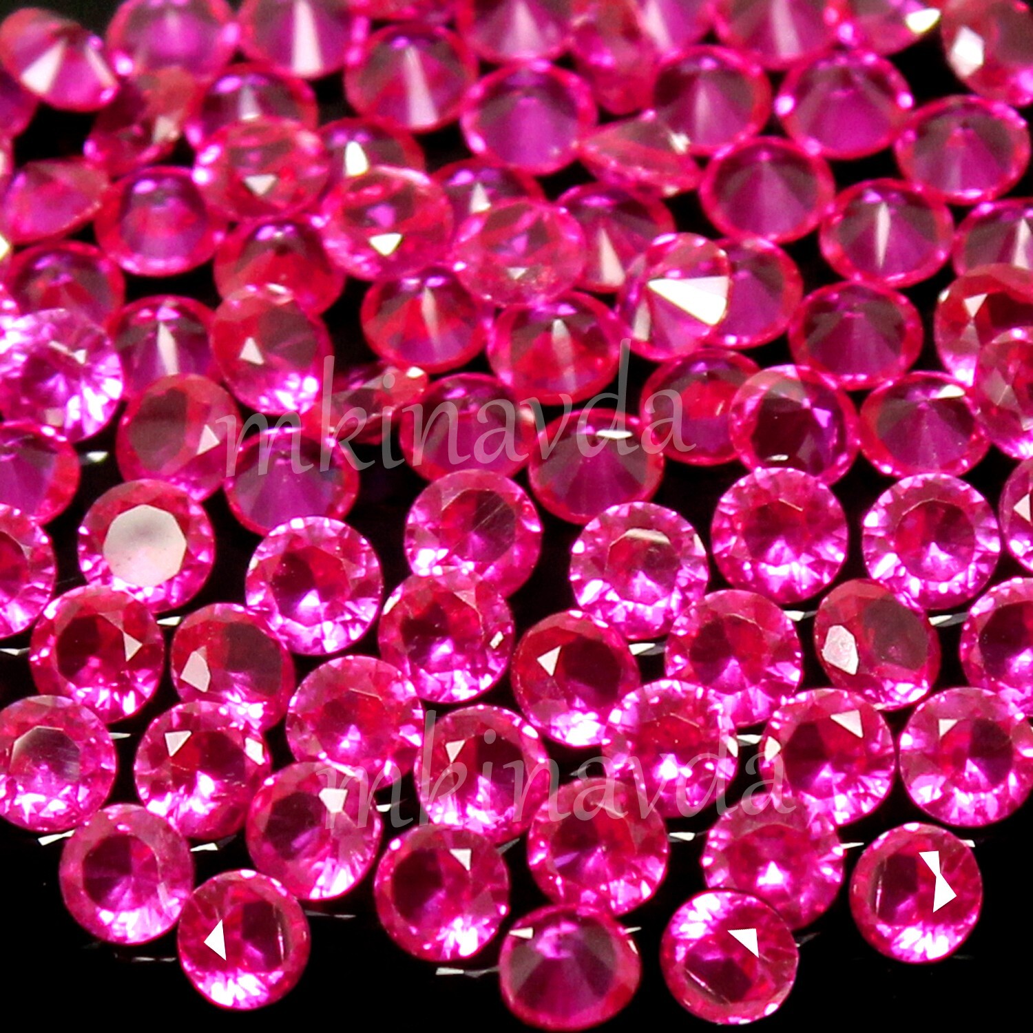 Natural Certified Mogok Pigeon Blood Red Ruby 0.80 MM Round Gemstone 1000 Pc Lot