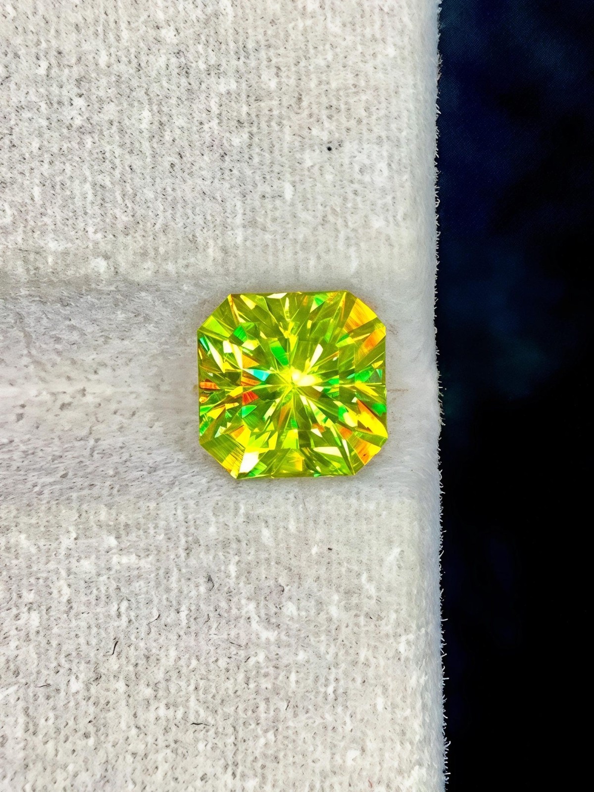 Natural Full Fire Sphene Titanite 5 Ct Asscher Cut Certified Loose Gemstone