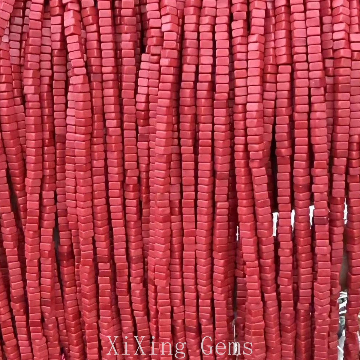 1x2mm Synthetic Red Turquoise Flat Square Disc Spacer Beads for Jewelry Making