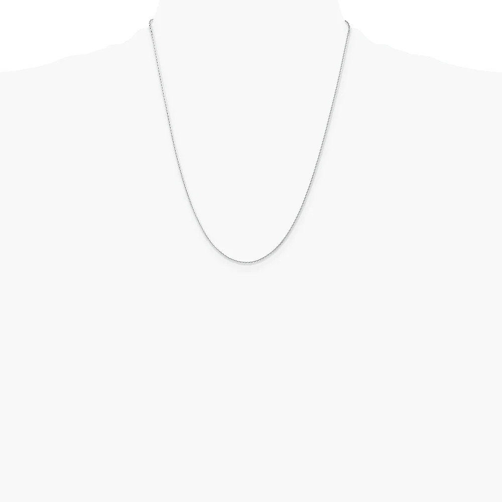 14K White Gold 1.4mm Diamond-Cut Parisian Wheat Chain Necklace 16″-30″