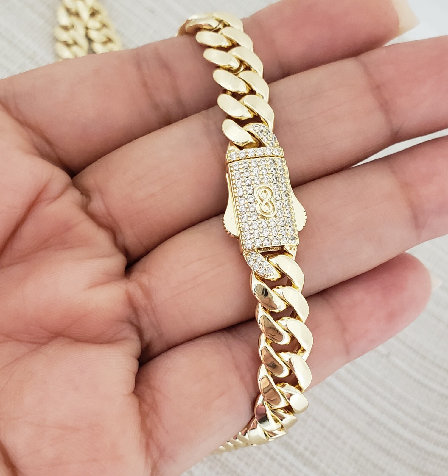 Men Women 14K Gold Plated Monaco Cuban Chain Necklace 20″