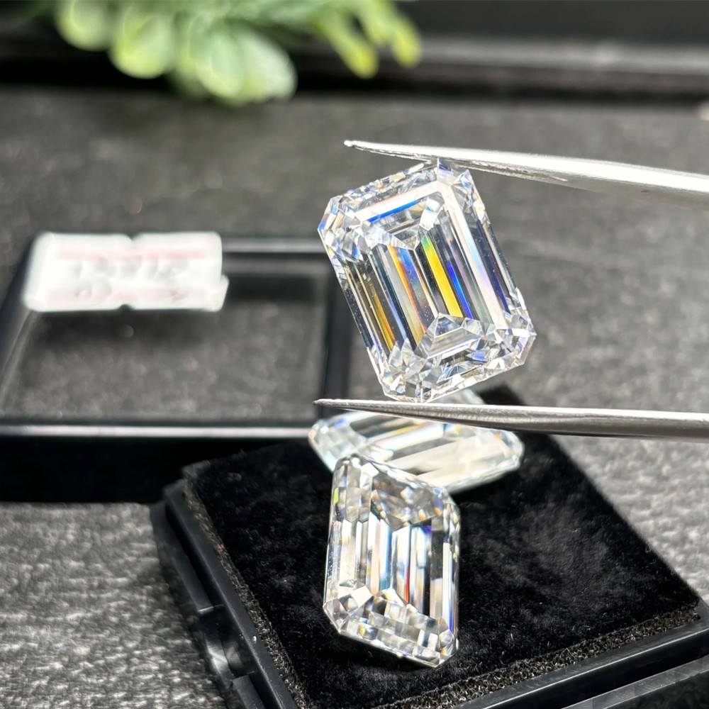US 1-10CT Emerald Cut Loose Moissanite Stone D VVS1 Gemstones for Jewelry Making