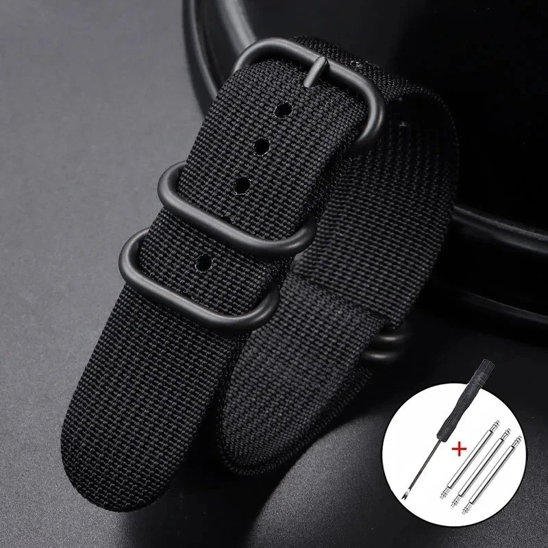 18mm 20mm 22mm 24mm Ballistic Durable Military Nylon Wrist Watch Band Strap