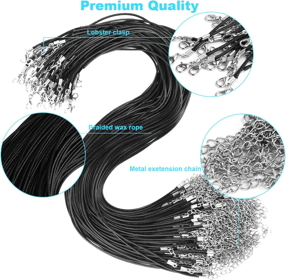 100PCS 18” Leather String Charms Necklace Cords Wholesale Rope Bulk Lot Cords