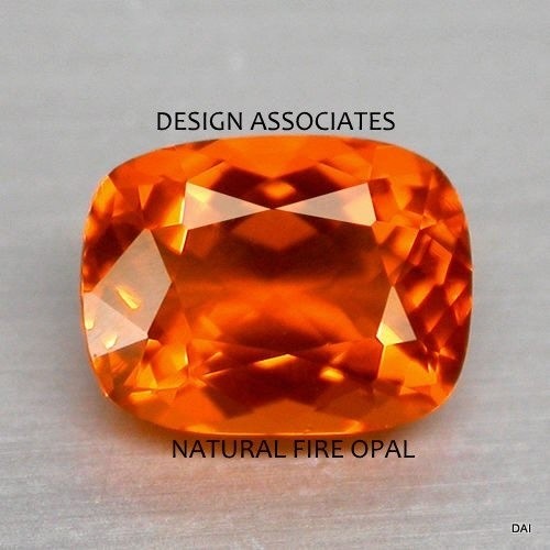 MEXICAN FIRE OPAL 7 x 5 MM CUSHION CUT ALL NATURAL BEAUTIFUL COLOR