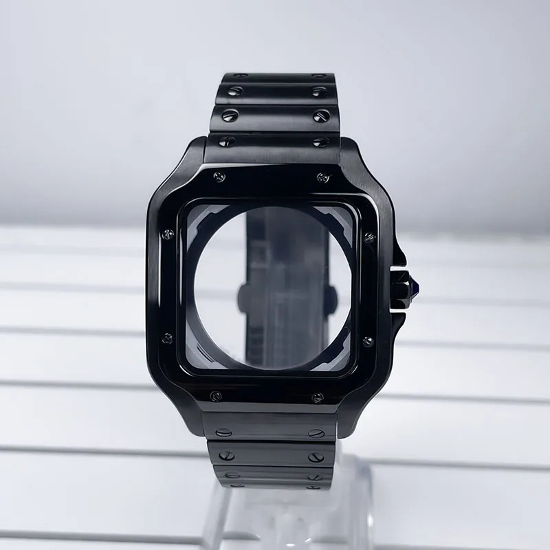 38mm NH35 Square Case Black Gold Stainless Parts Santo Case NH35 NH36 Movement