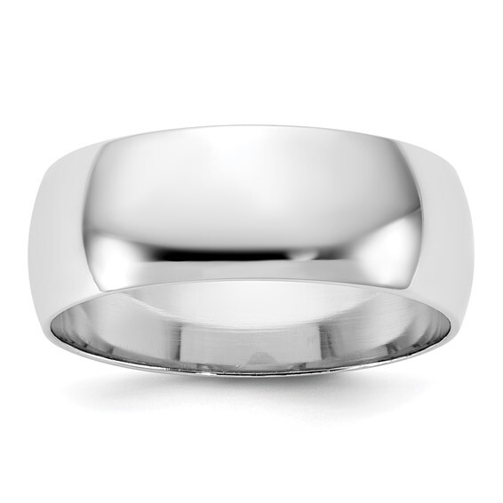 10K Solid White Gold 2mm 3mm 4mm 5mm 6mm 8m Men’s Women’s Wedding Band Ring