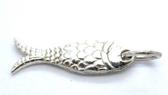 Acts Fish Pendant Charm .925 Sterling Silver