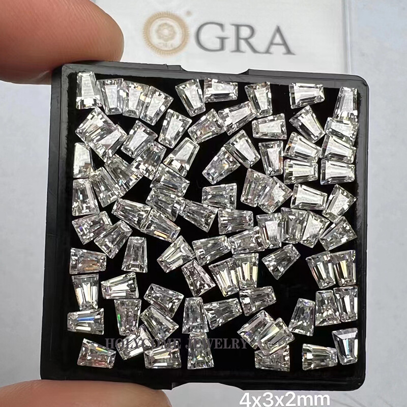 Trapezoid Shape White D Color VVS1 Clarity Loose Moissanite Stone Excellent Cut