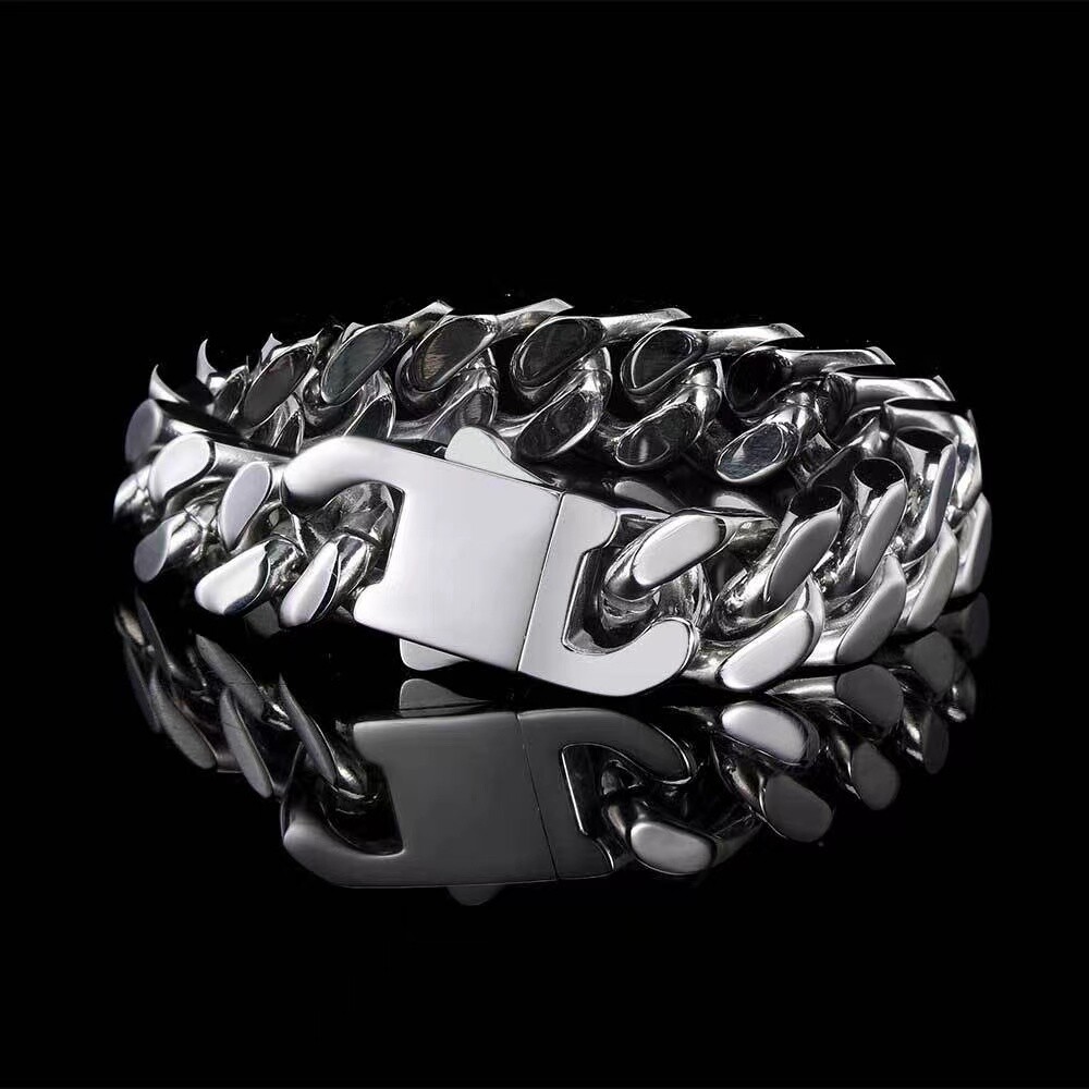 5-15mm 4-Sided Stainless Steel Miami Hip Hop Cuban Chain Necklace or Bracelet