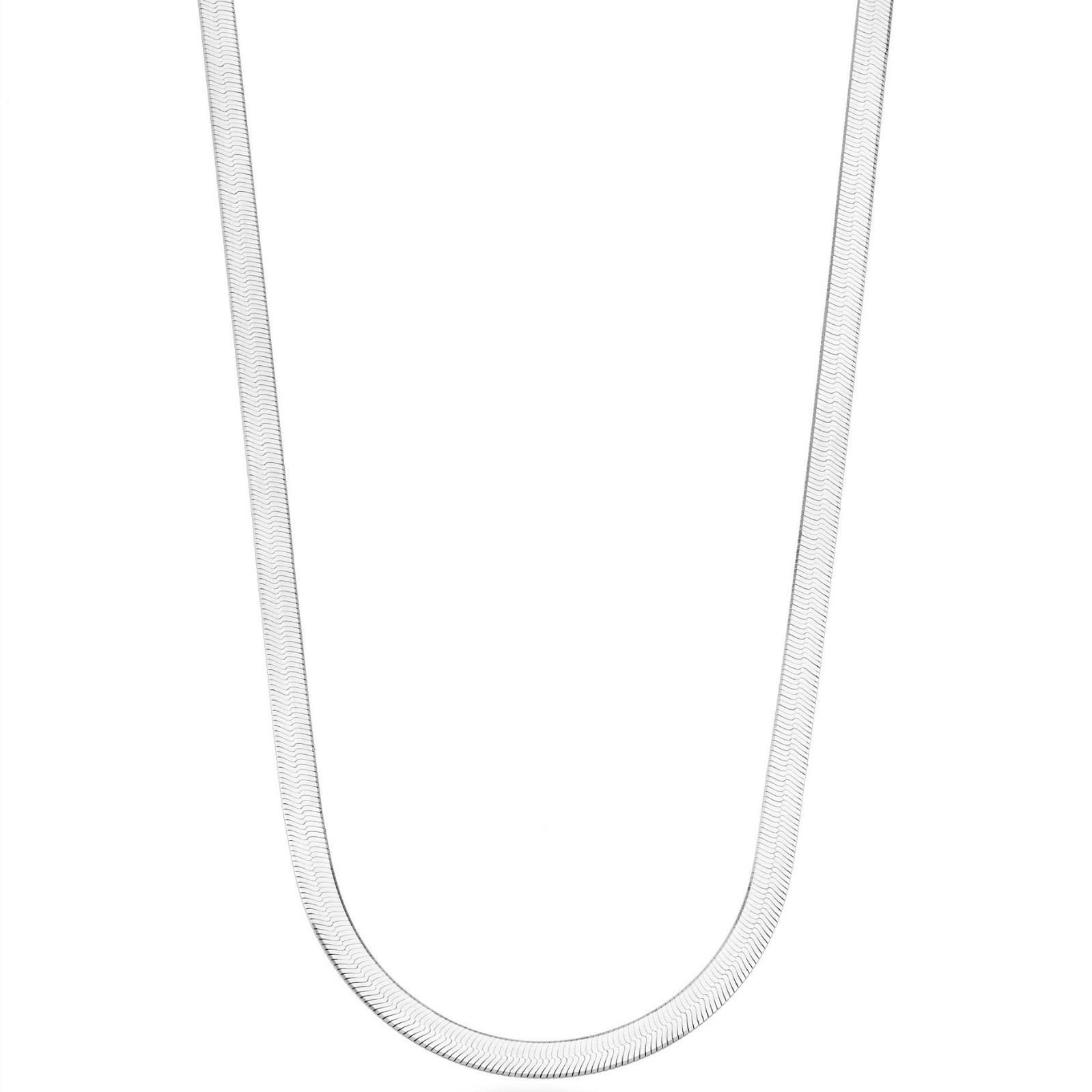 18Kt Gold Plated 4.5mm Flexible Flat Herringbone Chain Necklace for Women – Ital