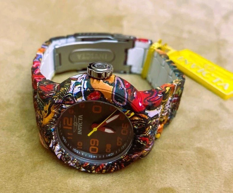 Invicta Women’s 40mm Pro Diver Aqua HydroPlated Graffiti Multicolor Dial Watch