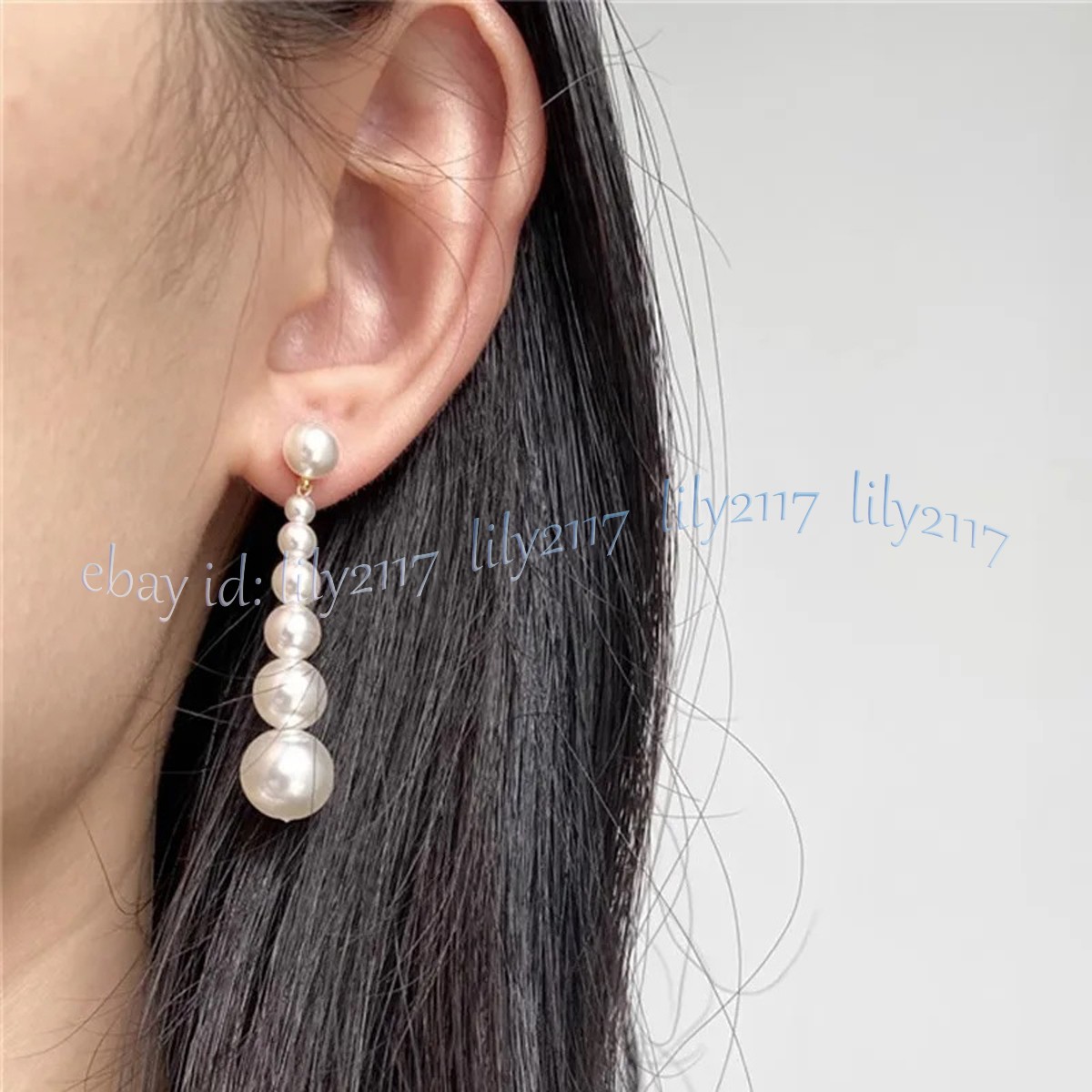 White Shell Pearl Natural Jade 4-12mm Round Gemstone Beads Dangle Stud Earrings