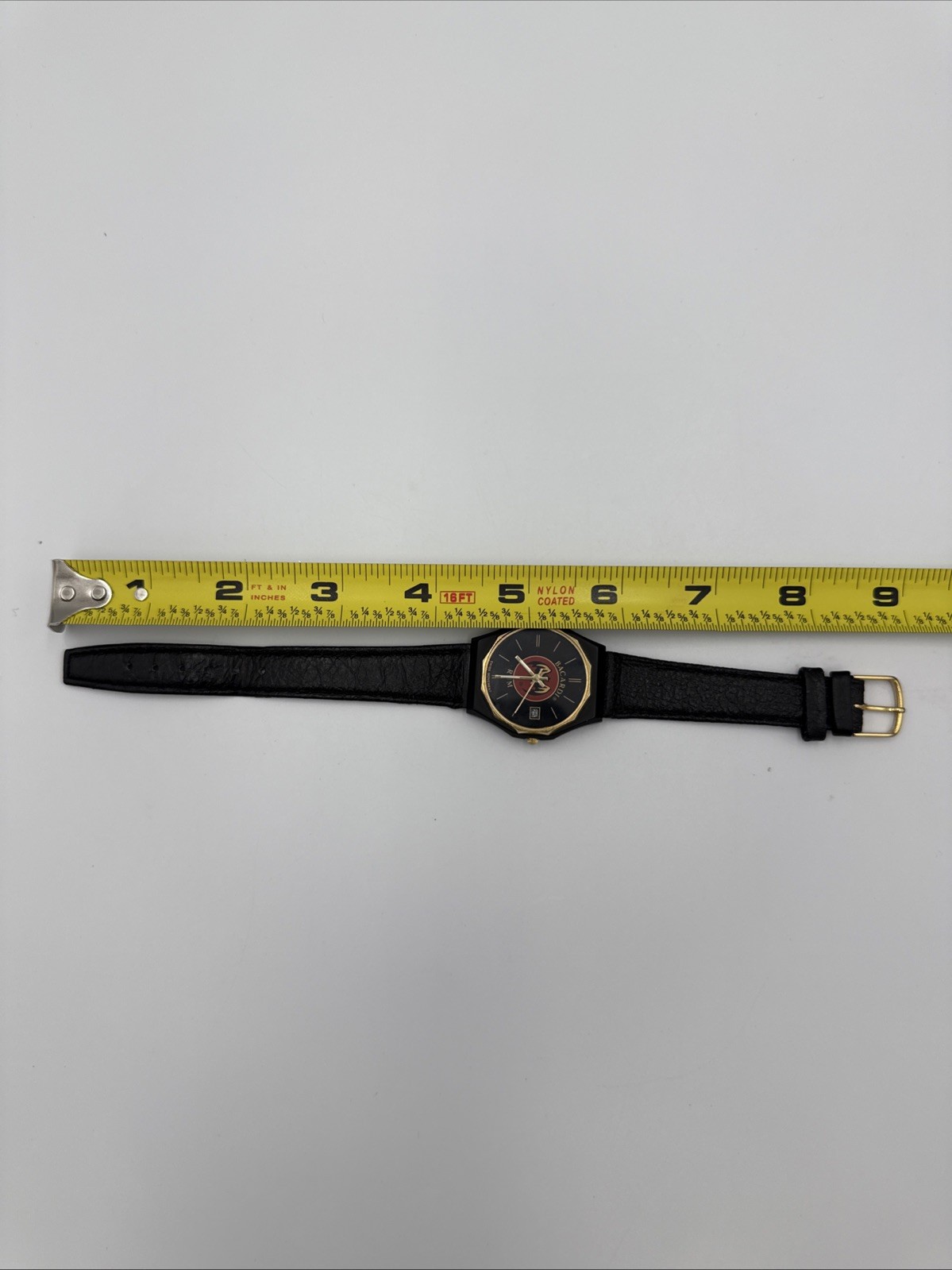 Vintage 80s Bacardi Rum Promotional Quartz Watch Octagonal Case Untested+Battery