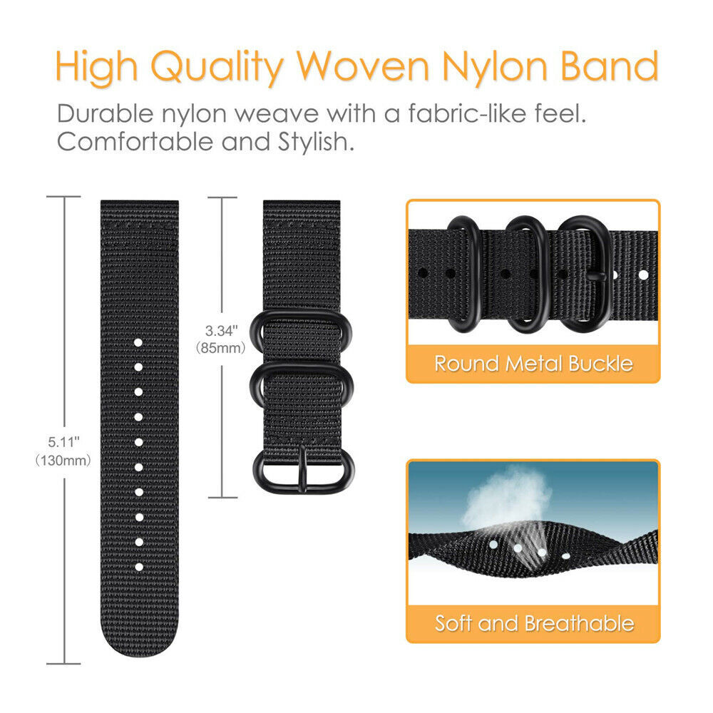 18mm 20mm 22mm 24mm Ballistic Durable Military Nylon Wrist Watch Band Strap