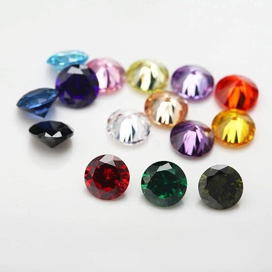 Round Cut 5A Cubic Zirconia Stone Mix 15 Colors Loose CZ Stones Synthetic Gems