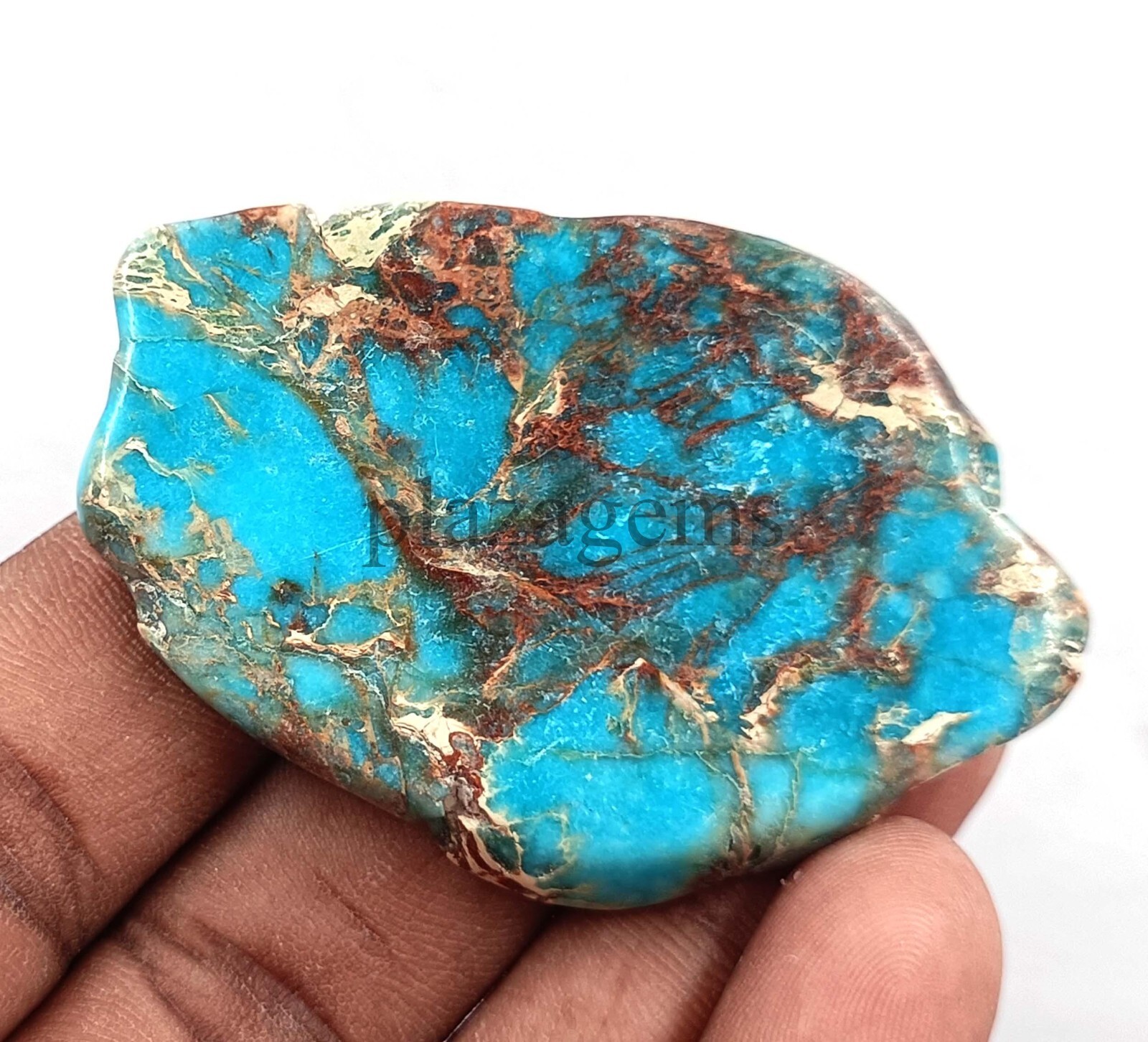 40CT NATURAL BLUE TURQUOISE SLAB ROUGH CERTIFIED LOOSE GEMSTONE 5ARJ
