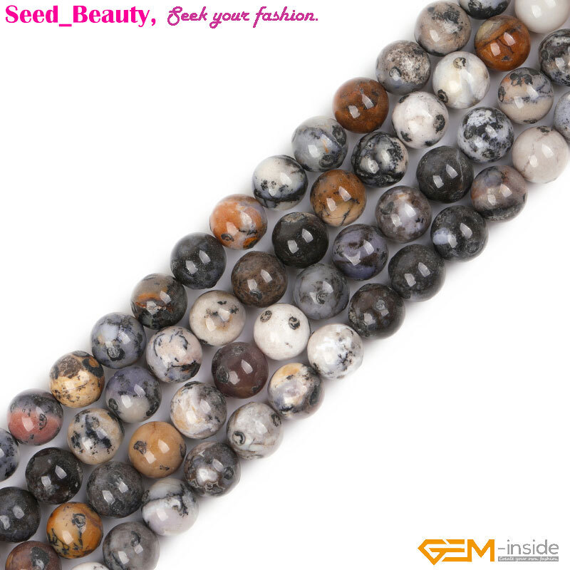 Natural American Amethyst Sage Jasper Stone Beads For Jewelry Making 15” Round