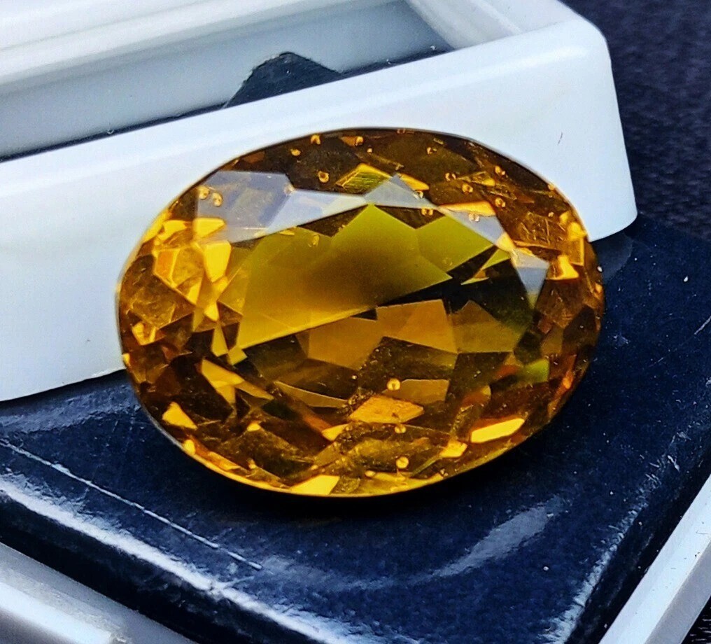 Amazing Yellow Topaz Oval Cut 15+ Ct EGL Natural Certified Loose Gemstone
