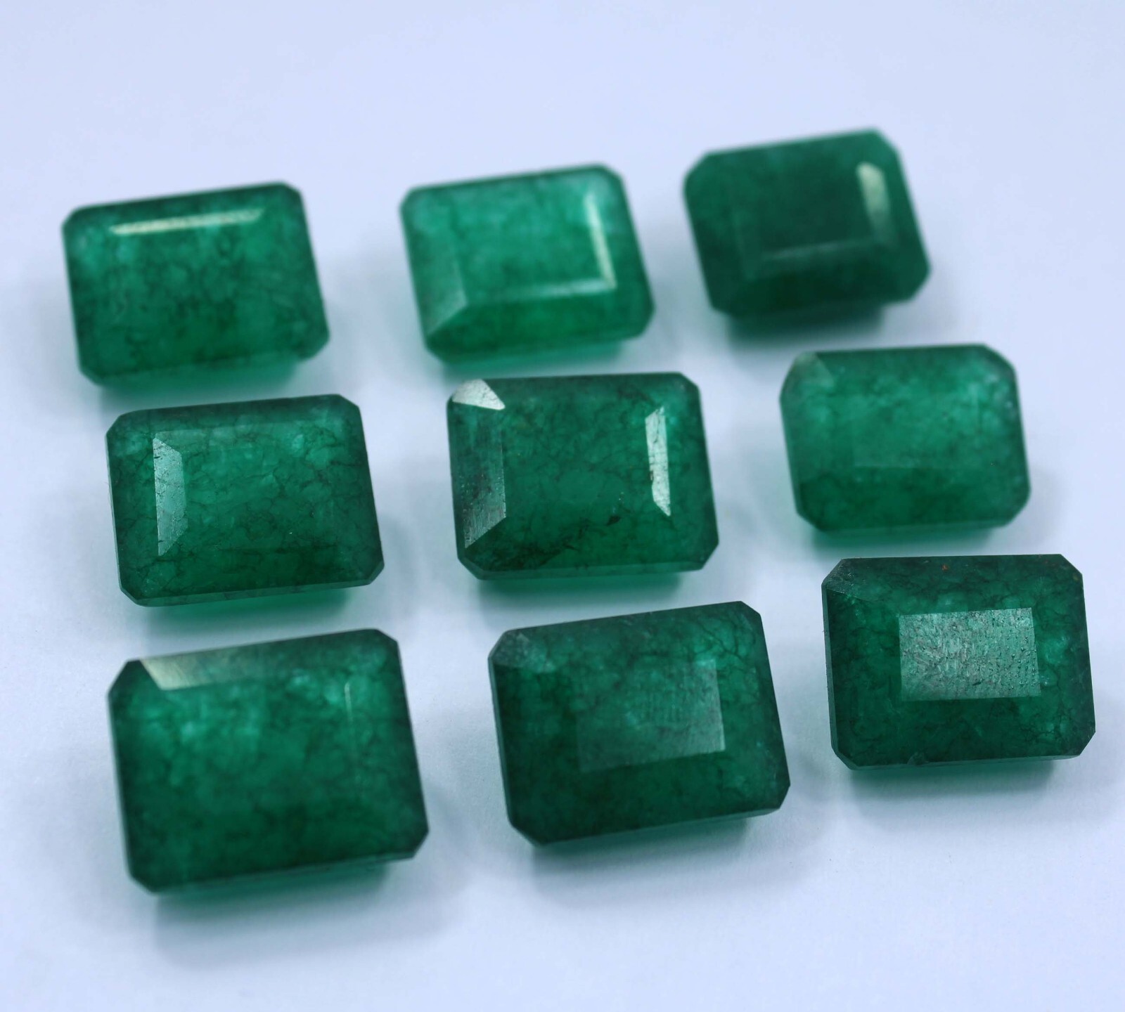 Natural 110 Ct Lot Certified Colombian Green Emerald Cut Emerald Loose Gemstone