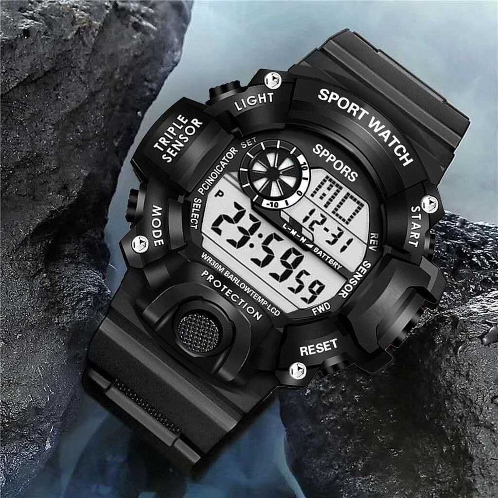 Men Waterproof Digital Sports Watch Military Tactical LED Backlight Wristwatch