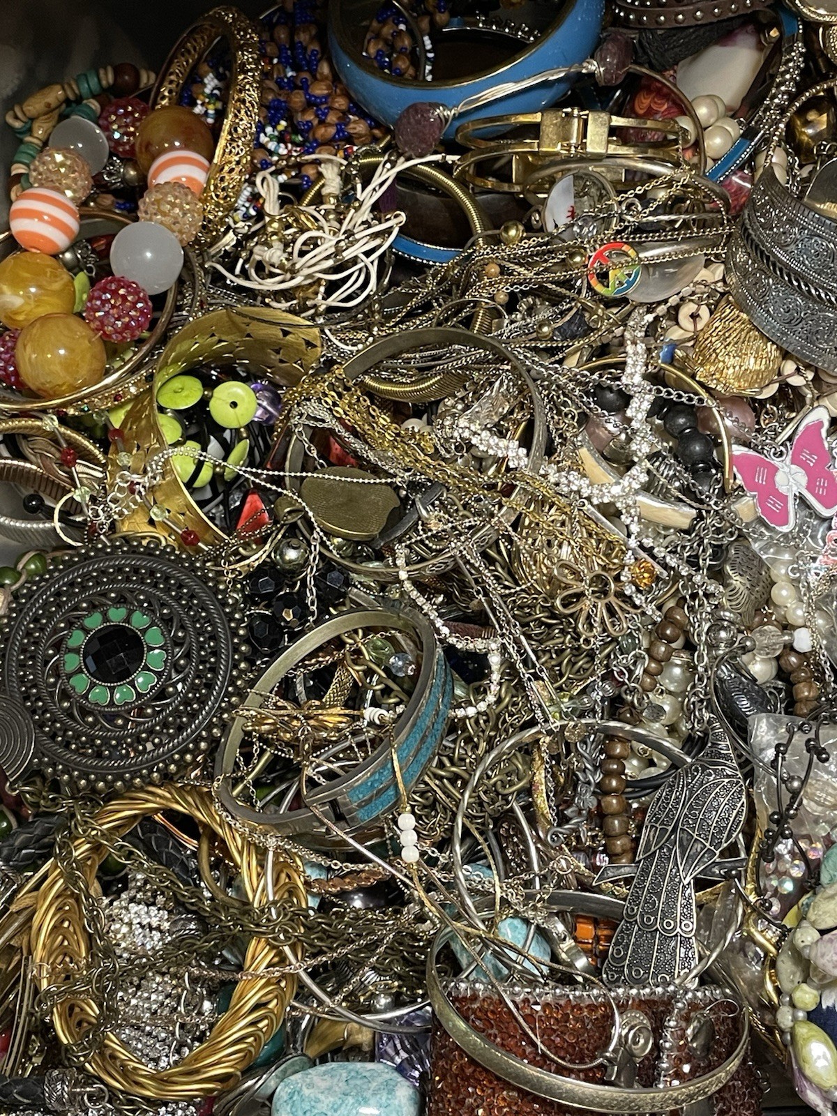 Estate 1 Lb+ Mixed Jewelry Lot Vintage-Modern DIY JUNK CRAFT REPAIR Unsorted