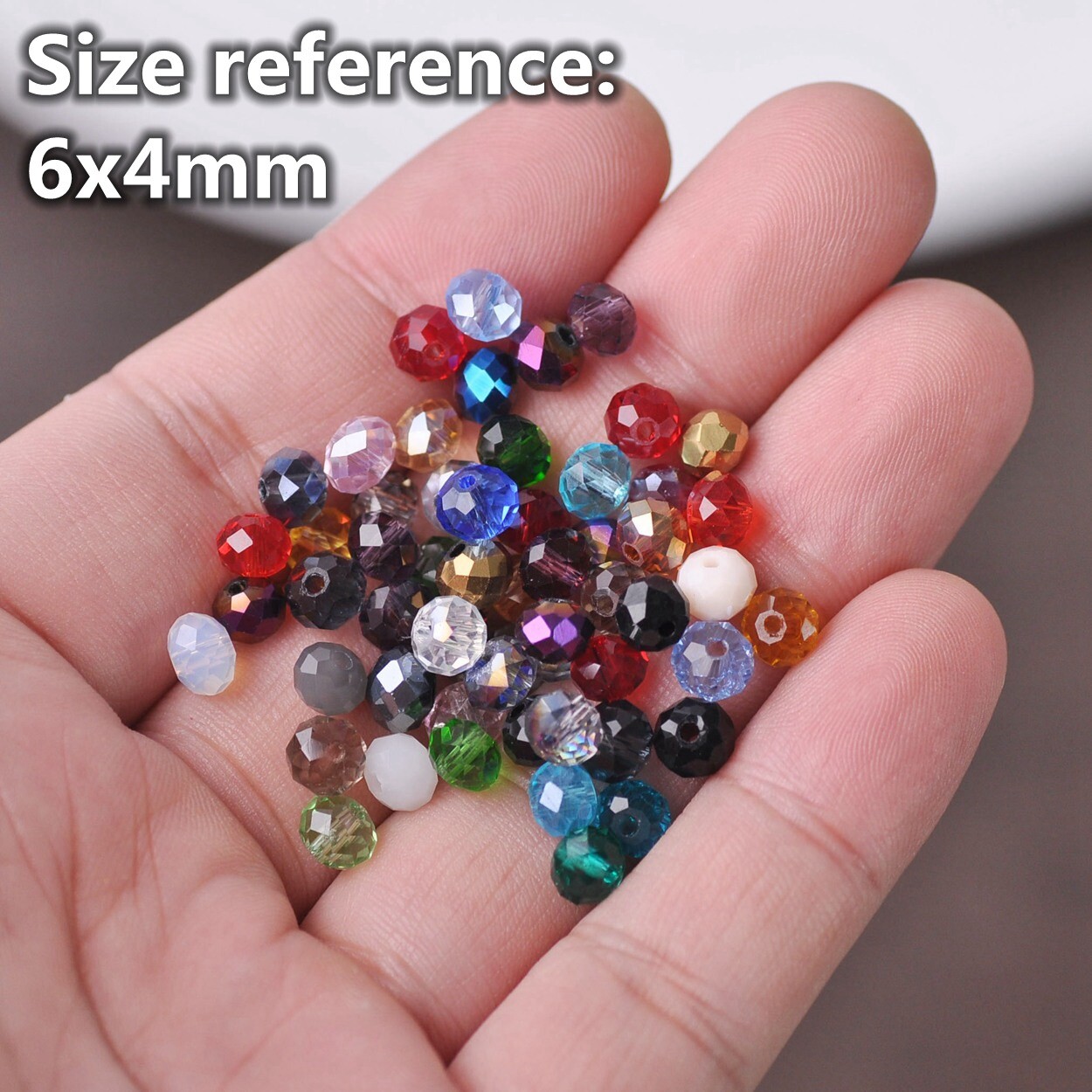 3mm 4mm 6mm 8mm 10mm 12mm Roundelle Faceted Plated Crystal Glass Loose Beads