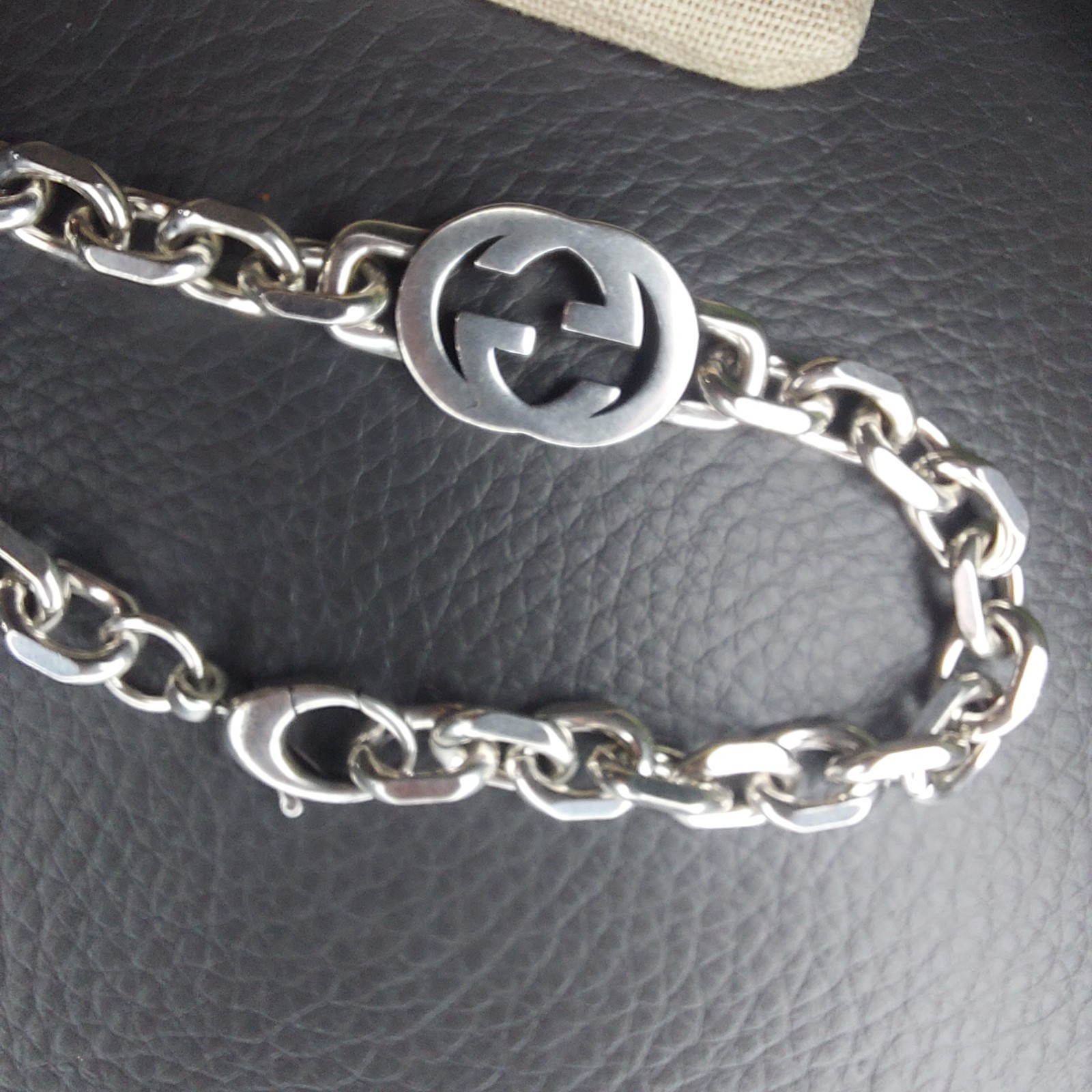 Gucci 925 Silver GG Chain 20 Bracelet 7.5″