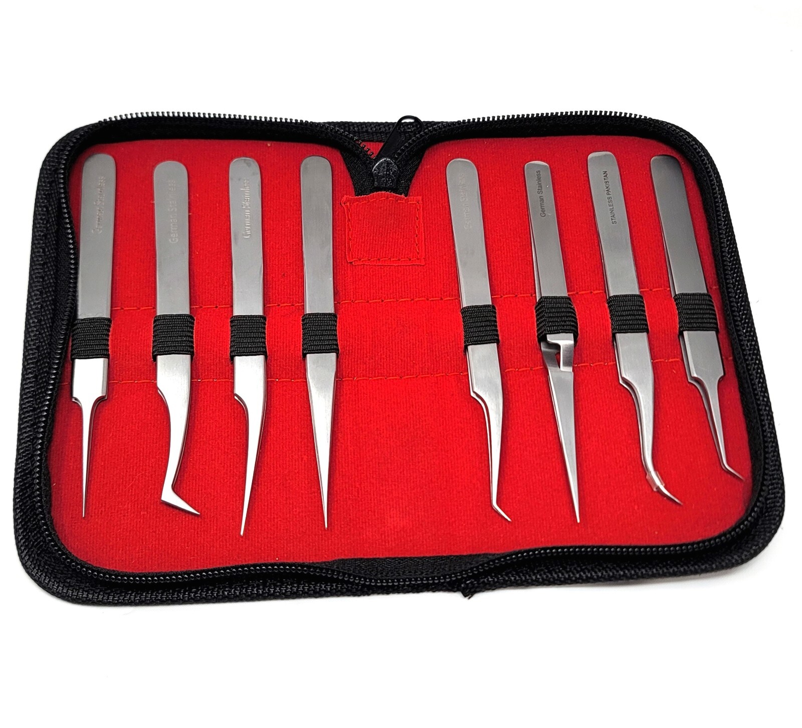 GERMAN Tweezers Set Stainless Steel Hobby Electronic Jewelry Watch Repairs Tool