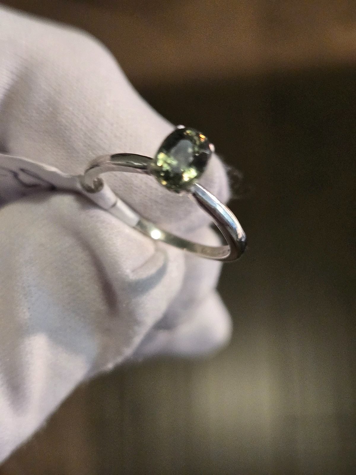 0.81CT DEMANTOID STERLING SILVER RING! EXCELLENT STONE/FINE LUSTER/FLASH/COLORS!