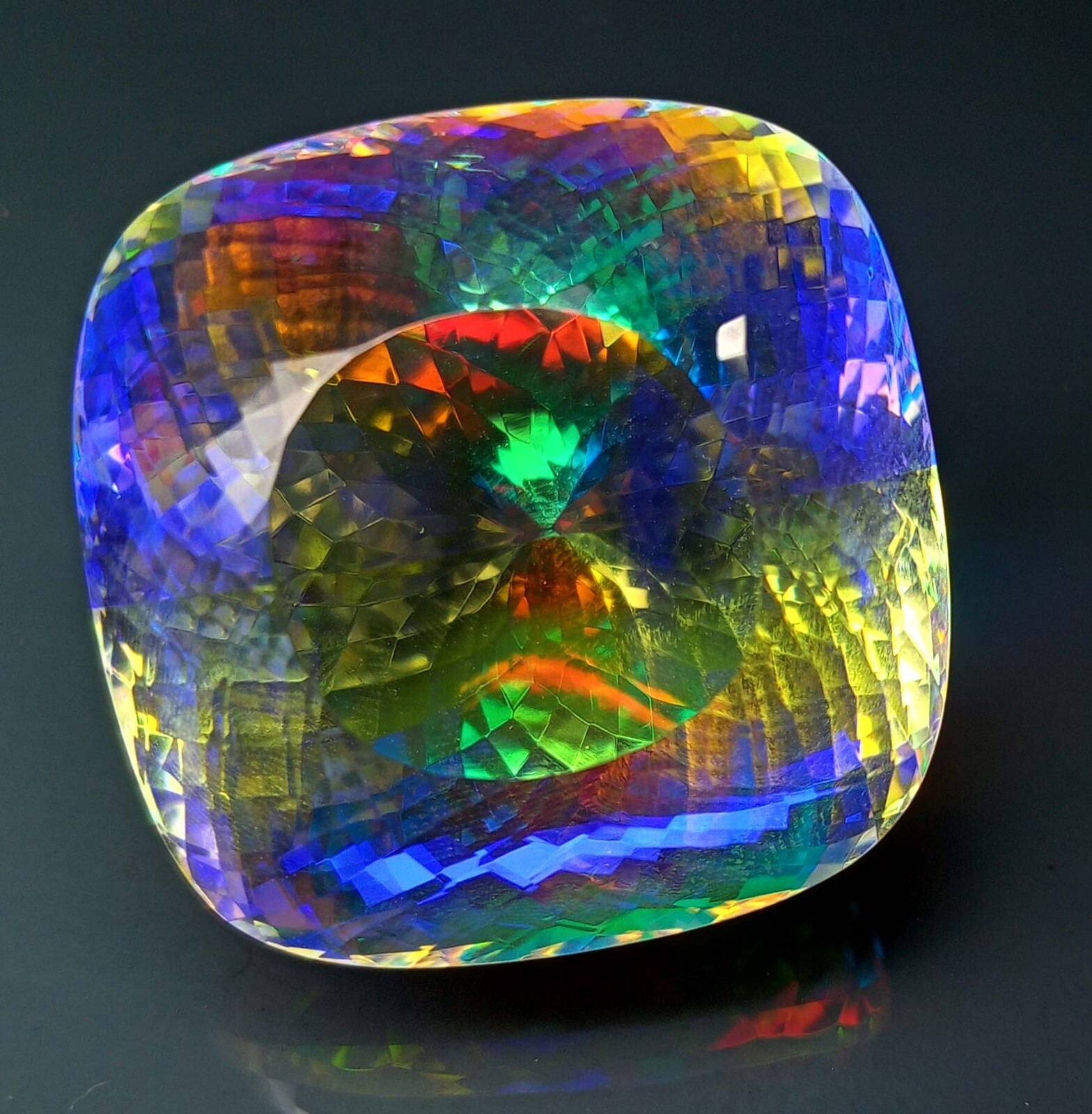 Mystic Topaz EGL Certified Cushion Cut 220.75 Ct Natural Loose Gemstone KH456