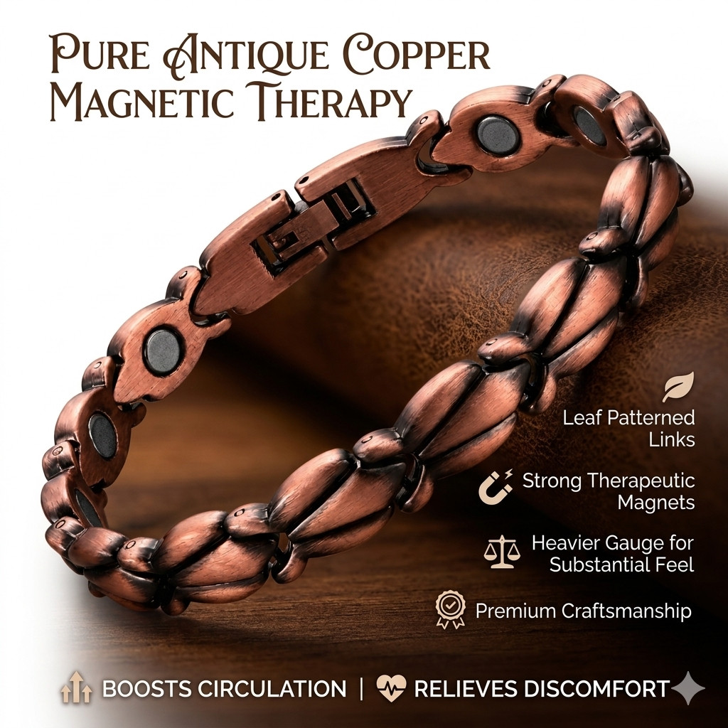 Pure Copper Magnetic Link Bracelet Arthritis Pain Relief Therapy for Women Gift