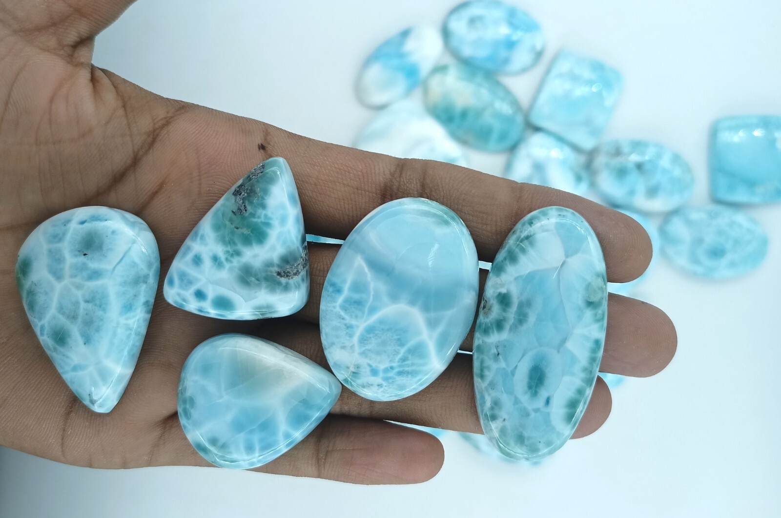 Natural Larimar Cabochon Gemstone , Natural Blue Larimar Gemstone, 71925