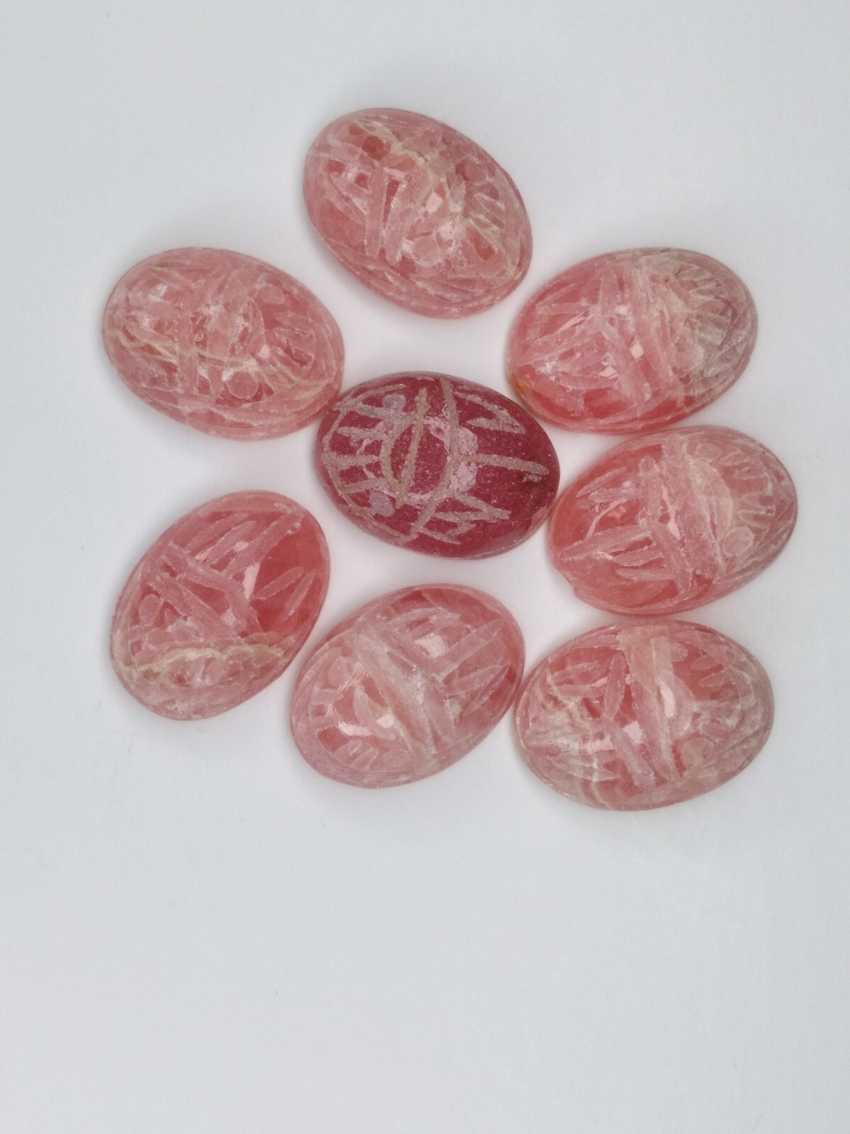 Natural Fine Rose Quartz Scarab – Oval Cabochon 14 x 10- AAA Grade