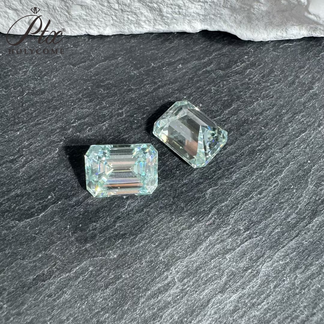 Brilliant Emerald Cut 0.2-10ct D Moissanite Loose Multiple Color VVS1 Gemstones