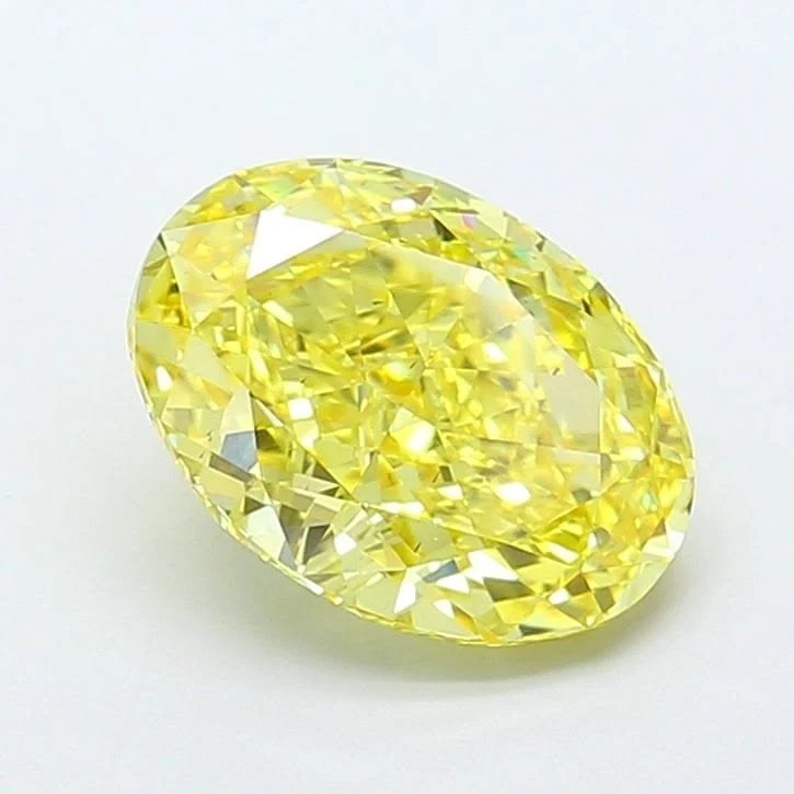 3.70 CT Natural Yellow Diamond 9×11 mm 1 Pcs Oval Cut VVS1 D Grade Certified.